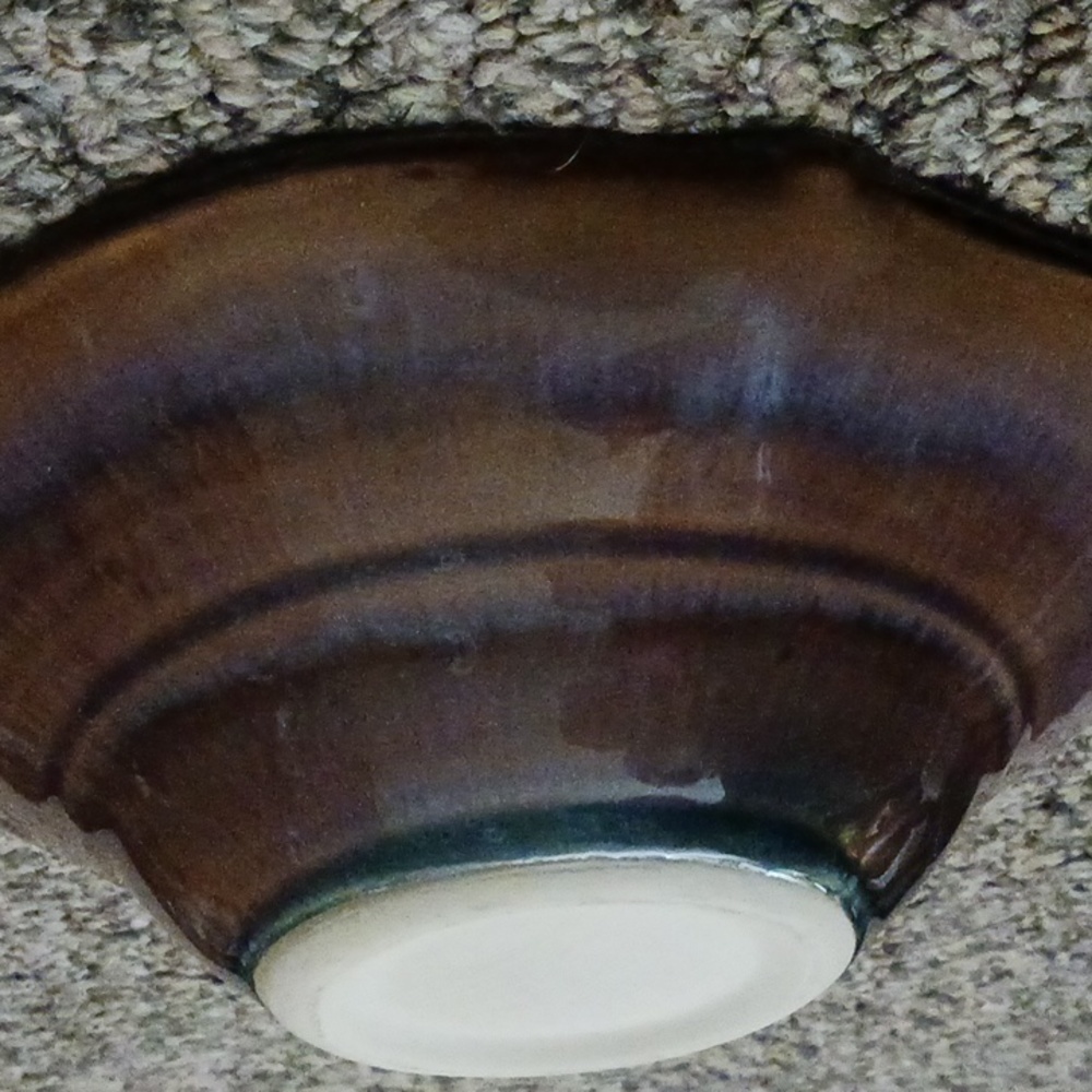 Vintage Bill Campbell glazed scalloped triple petal lotus pottery bowl - Picture 8 of 8